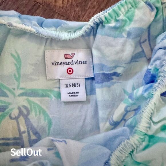 Vineyard Vines for Target Girls Island Scene Midi Dress XS Multicolor Summer - Picture 4 of 7